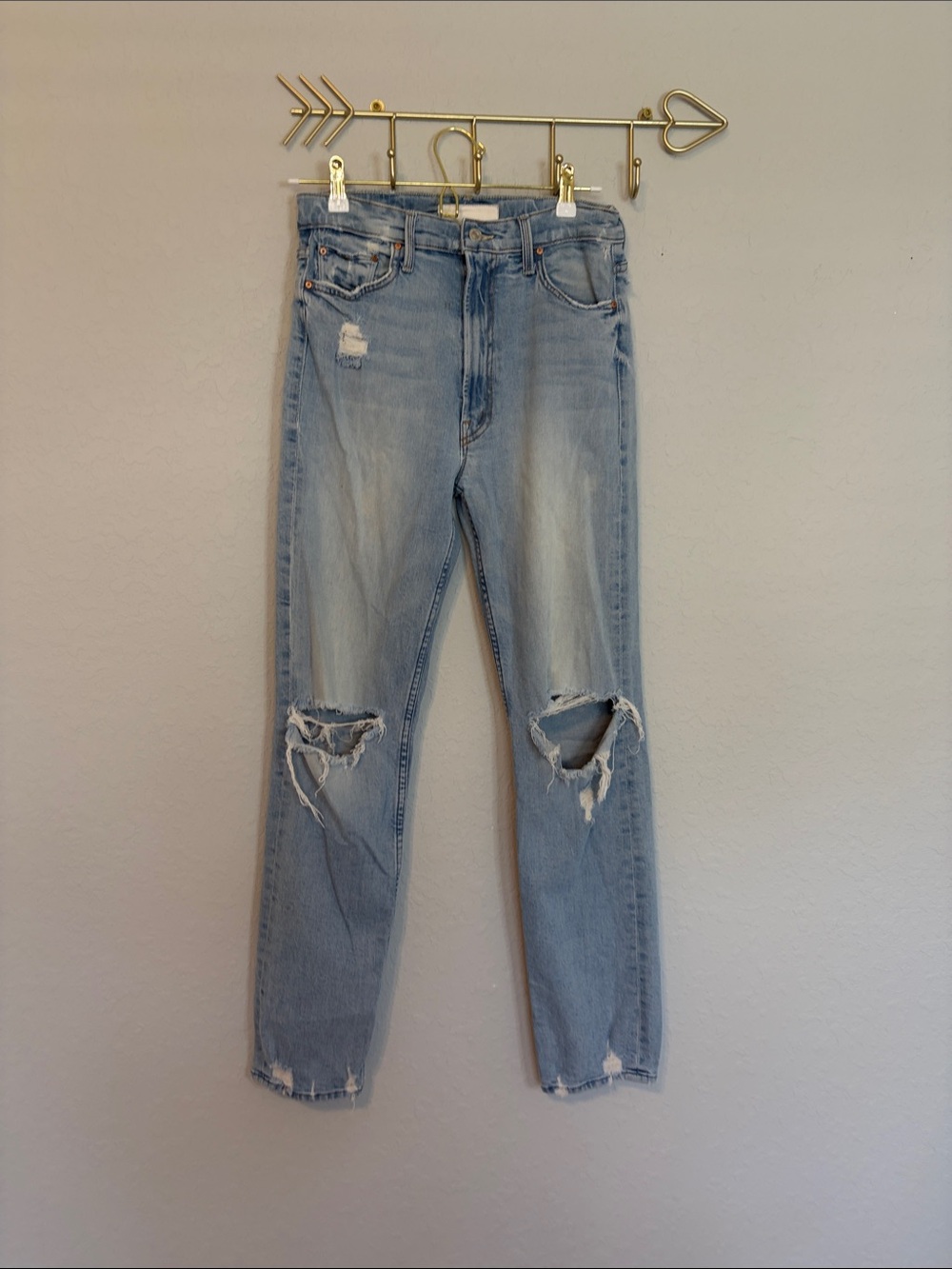 MOTHER High Waisted Rider Skimp The Confession Distressed Jeans Size 30